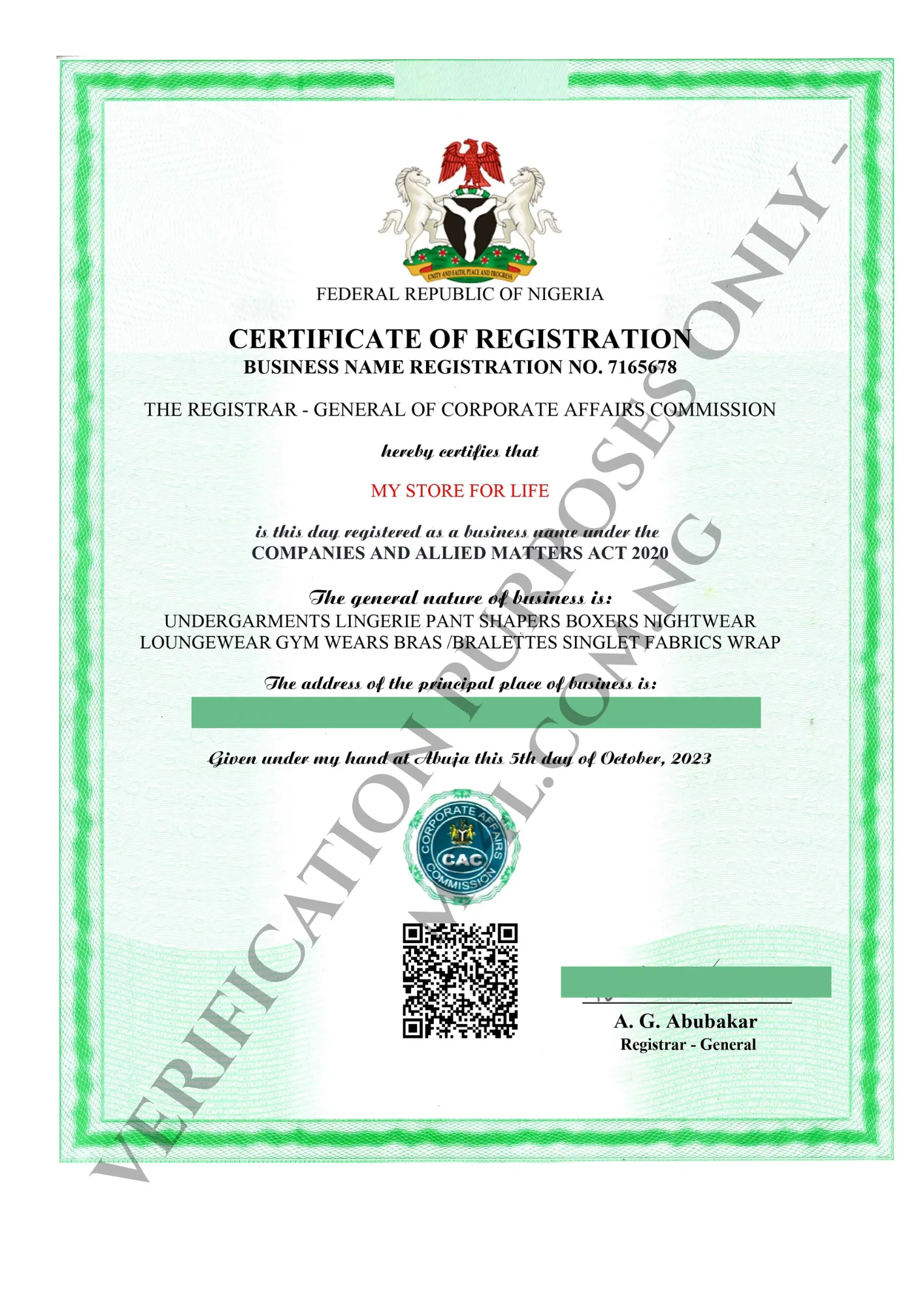 image of cac registration